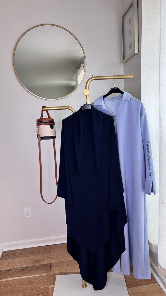 Blue khimar abaya set