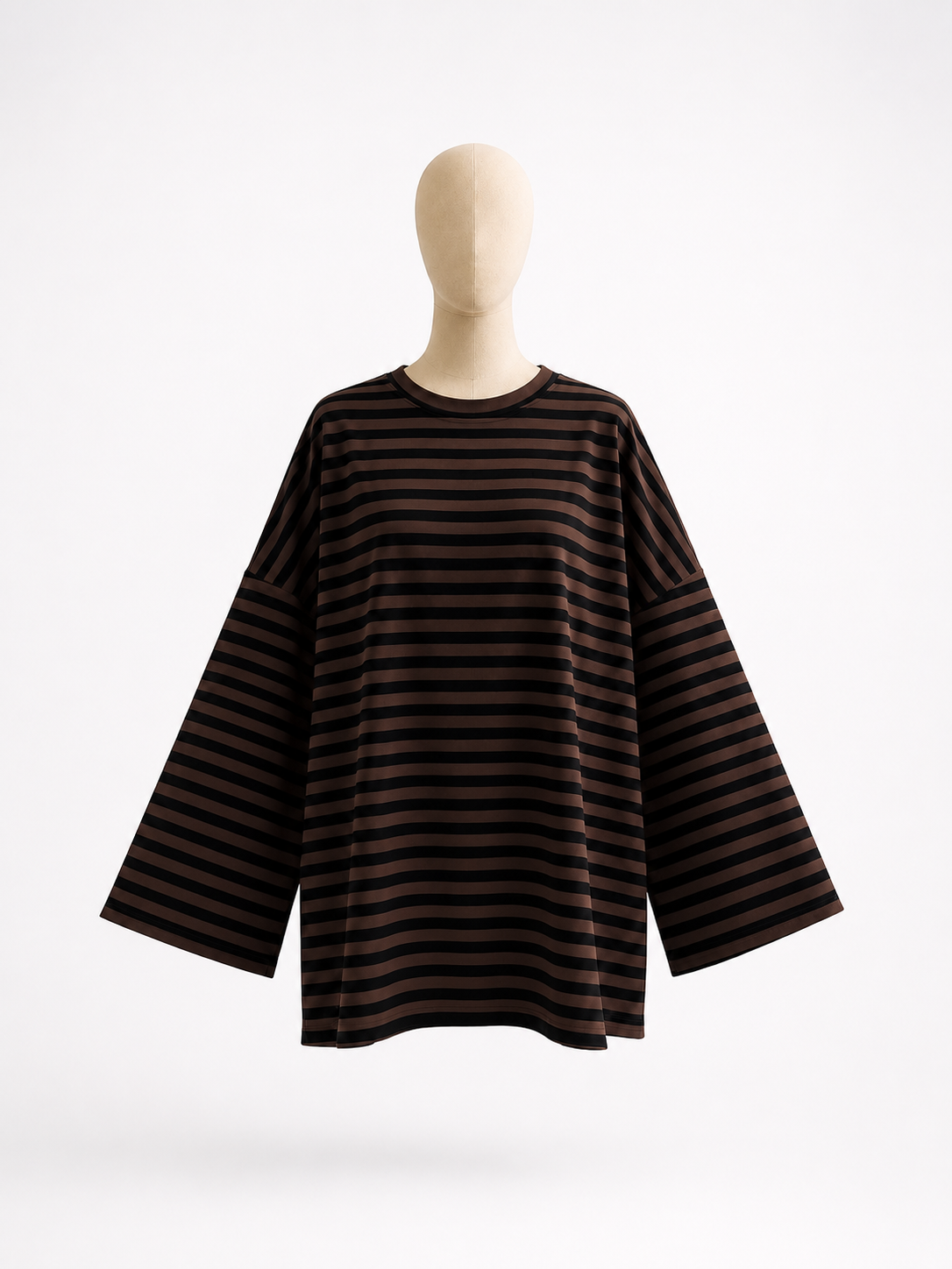 Oversized 80% Cotton Striped Modest Top for Women