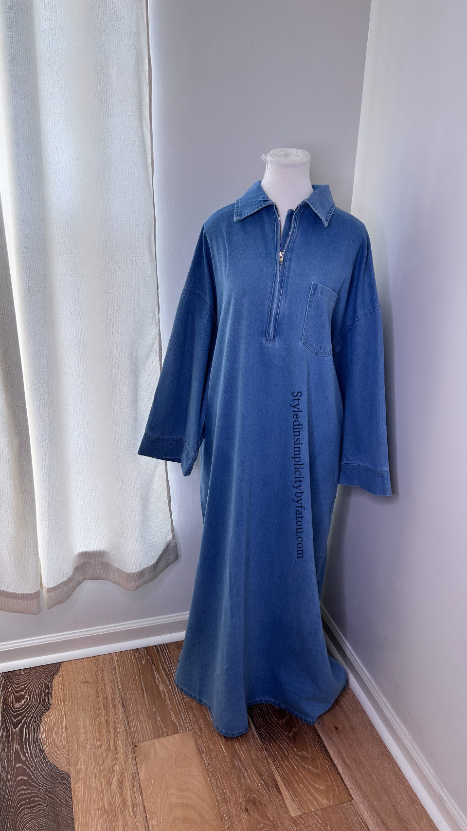 Anaya Jean Cotton Abaya withfront pocket