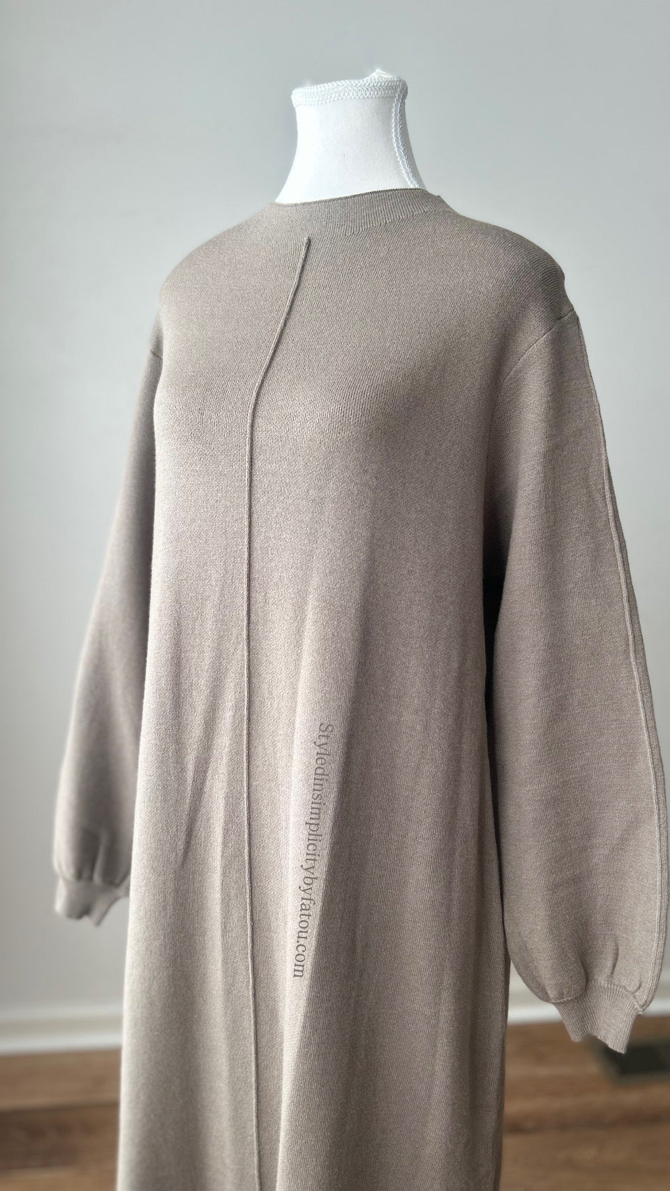 Premium Fall loose fit knitted abaya dress style 2