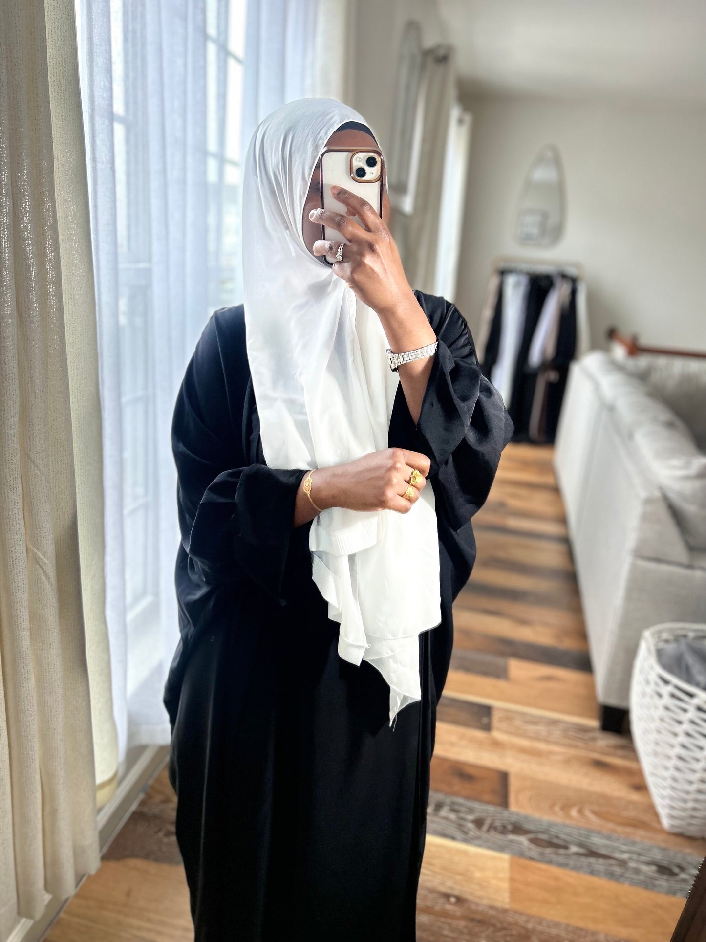 Ruffle sleeves abaya set