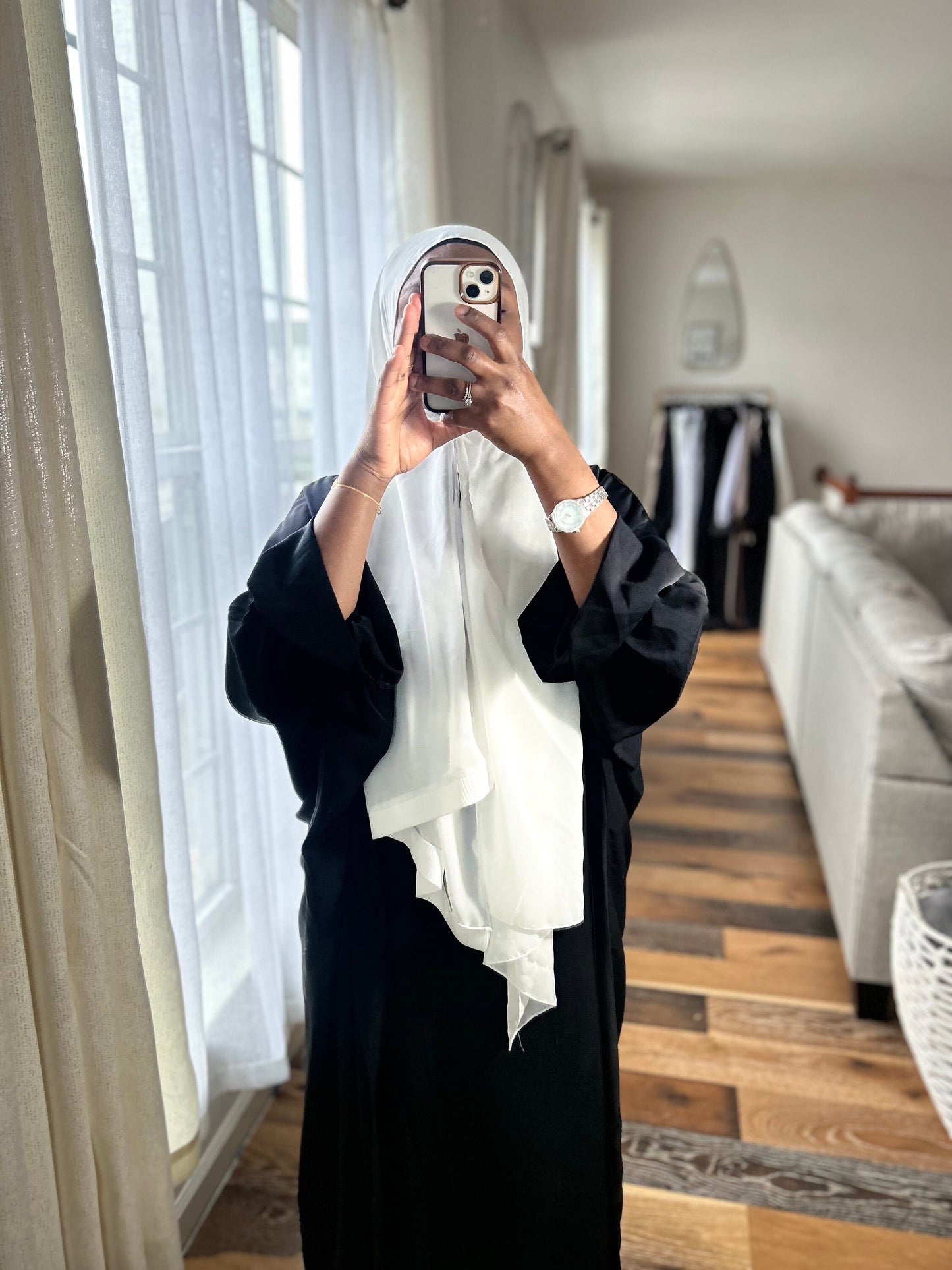 Ruffle sleeves abaya set