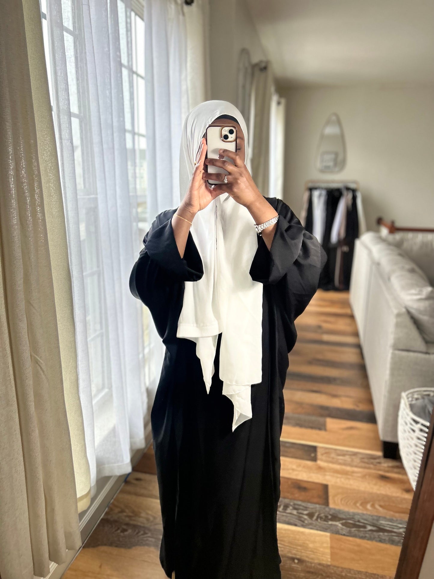 Ruffle sleeves abaya set