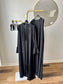 Simple soft crepe black abaya set