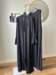 Simple soft crepe black abaya set