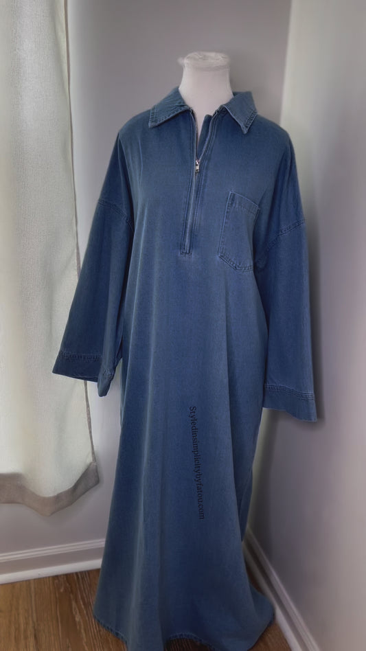 Anaya Jean Cotton Abaya withfront pocket